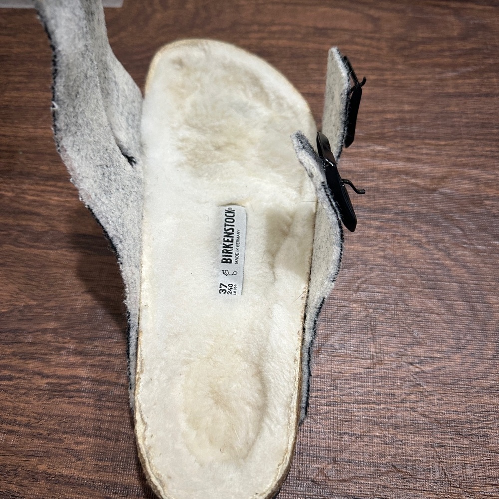 Birkenstock Arizona Shearling - Wool in Plaid White - Picture 9 of 12